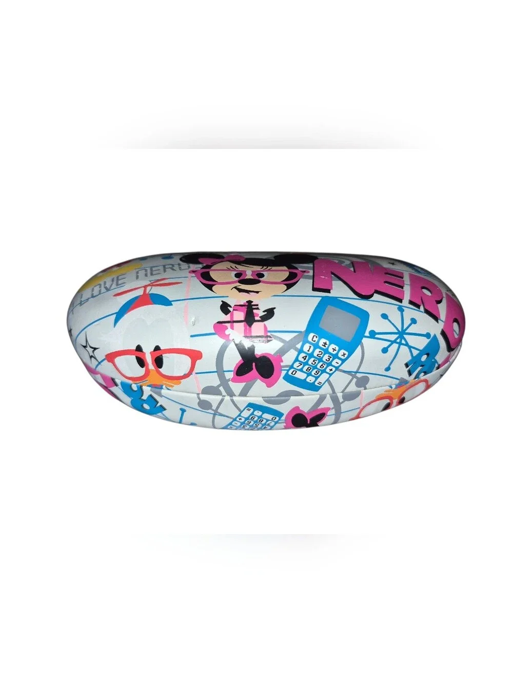 Disney Kids Nerds Graphic Sunglasses Case in White, Pink, Blue, Black